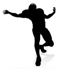 Fototapeta na wymiar Detailed American Football player sports silhouette