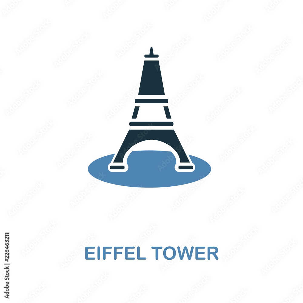 Poster euphile tower icon in two color design. simple element illustration. euphile tower creative icon fro