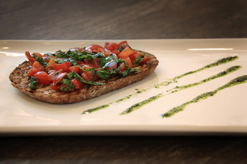 Bruschetta and Pesto Sauce
