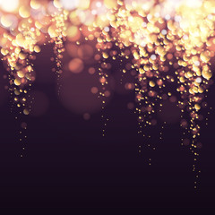 Abstract holiday golden champagne bubbles blurred golden background © annbozhko