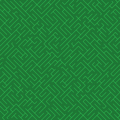 Labyrinth background. Geometric irregular backdrop. Abstract green seamless line maze pattern. 