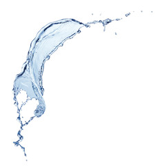 Fototapeta na wymiar pure blue water splash isolated on white background