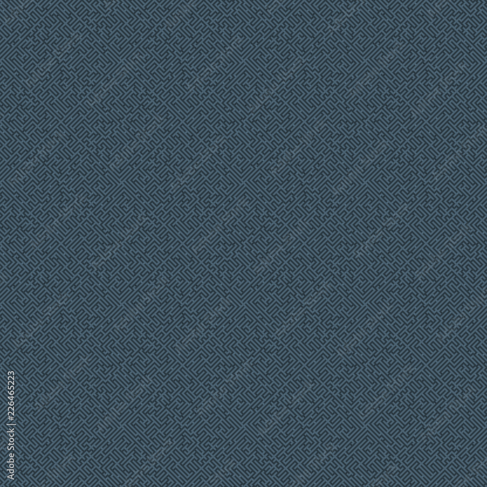Poster labyrinth background. geometric irregular backdrop. abstract blue seamless line maze pattern.