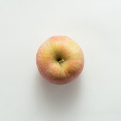 Fresh apple on white background, top view