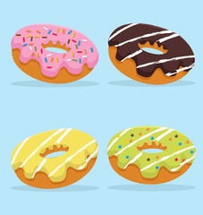 Colorful Donut vector set