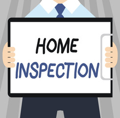 Naklejka premium Word writing text Home Inspection. Business concept for Examination of the condition of a home related property.