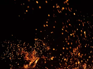 Photo sur Plexiglas Flamme Burning sparks flying. Beautiful flames background.