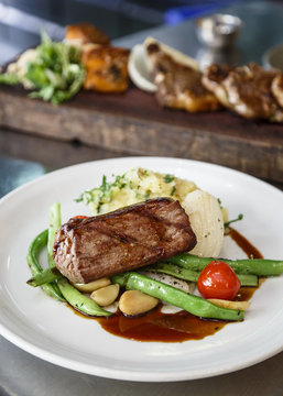 Entrecote steak at a restaurant, Jerusalem, Israel.