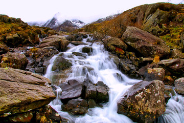 Snowdonia Cascading Waterfall