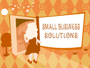 Word writing text Small Business Solutions. Business concept for a Company to solve Specific Trade problems.