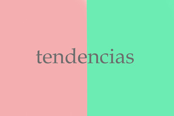 Obraz premium Cartel fondo Tendencias sobre fondo rosa y verde. Concepto recursos gráficos