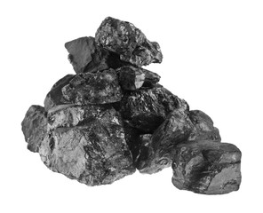 pile of coal isolated on white background