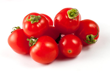 Tomatoes on a white background