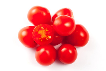 Tomatoes on a white background