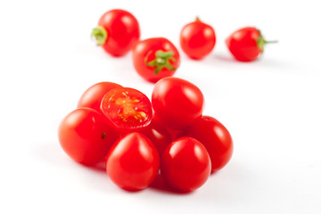 Tomatoes cherry on a white background