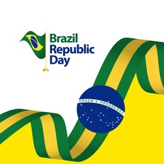 Brazil Republic Day Vector Template Design Illustration
