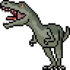 Obraz premium vector pixel art carnivore dinosaur