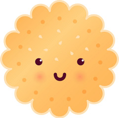 Sweet Cute Round Tasty Cookie.
