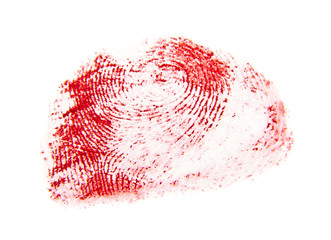red prints isolated on white background