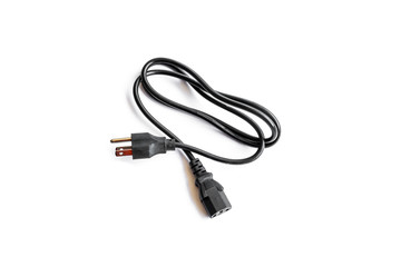 Computer AC Power Cable isolated on white background