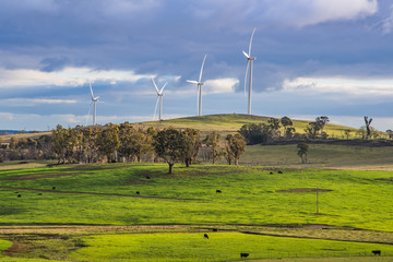 Countryside landscape and wind farm