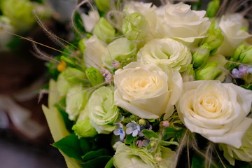 Romantic Flower bouquet arrangement with special pink red white rose