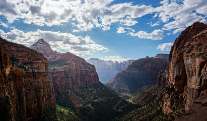 Naklejka premium The Zion Overlook Point, Zion National Park, Utah.