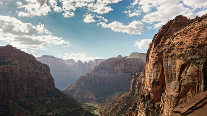 The Zion Overlook Point, Zion National Park, Utah.