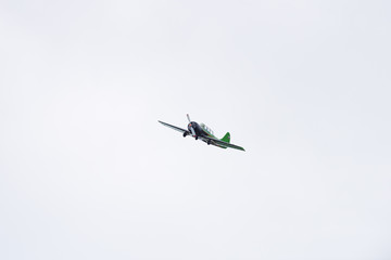 The Barca Women's Aerobatic Team performs aerobatic maneuvers at Mochishche airfield