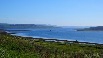 panoramic view of the coast of a northern bay