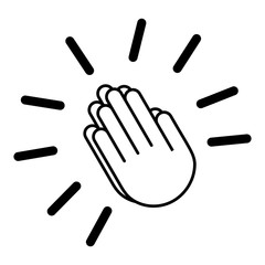 Beten H&auml;nde falten - Icon, Symbol, Piktogramm, grafisches Element - outline - Vektor - schwarz