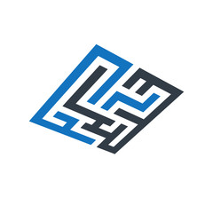 Abstract maze concept design logo.