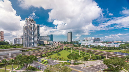 Naklejka na ściany i meble Jurong East Interchange metro station aerial , one of the major integrated public transportation hub in Singapore