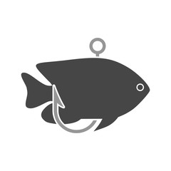 Fish logo, Hook icon design