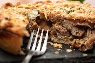 Chicken or Turkey Pot Pie with Fork