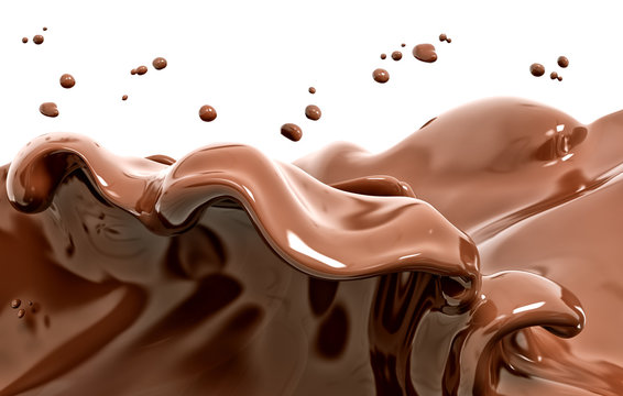 Splash chocolate isolated abstract 3d rendering
