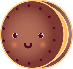 Sweet Cute Round Choclate Tasty Cookie.