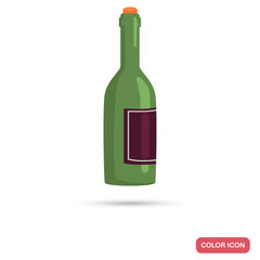 Wine glass bottle color flat icon