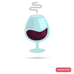 Wine with aroma color flat icon