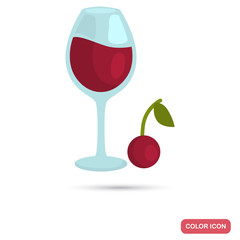 Cherry wine color flat icon