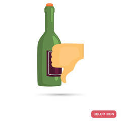 Bad mark wine color flat icon