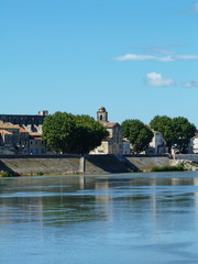 The Rhone in Arles, Provence, France