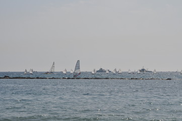 The beautiful boat in open sea