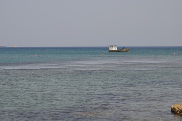 The beautiful boat in open sea