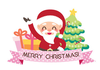 merry christmas characters background vector