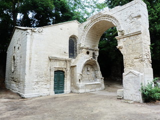 Fototapeta na wymiar Arles Alyscamps Roman cemetery, Provence, France