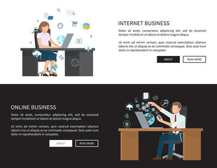 Internet and Online Business Vector Illustration