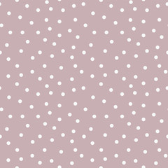 Seamless vector snowflakes pattern background. Winter background. Simple Christmas background. Polka dots. Irregular placed circles. Flying falling snow. For pagefill, web backgrounds, fabric, paper