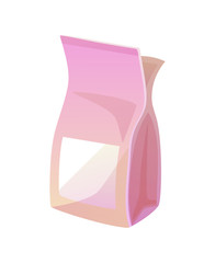 Package of Pink Color Pet Food Vector Illustration