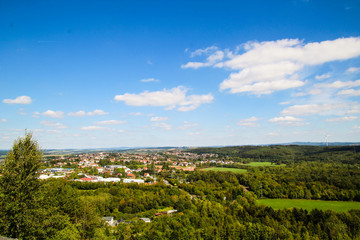 Fototapeta na wymiar Blick auf das Saarland von der Göttelborner Höhenhalde